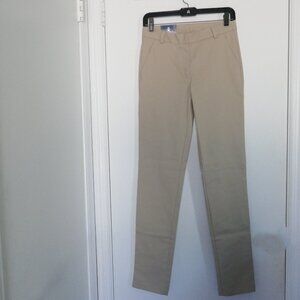 NWT Izod classic flat front stretch straight leg pants khaki slash pockets sz 5